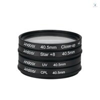 Andoer 40.5mm UV+CPL+Close-Up+4 +Star 8-Point Filter Circular Filter Kit Circular Polarizer Filter Macro Close-Up Star 8-Point Filter with Bag for  Canon Pentax  DSLR Came