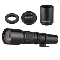 Andoer 500mm / 1000mm f / 8 Camera lấy nét thủ công Ống kính tele công suất cao với bộ chuyển đổi 2X Vỏ ống kính Bảo vệ ống kính Túi đựng để chụp ảnh phong cảnh Sự kiện thể thao P