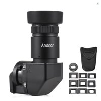 Andoer Camera Viewfinder 1.25X/ 2.5X Magnification Right Angle Viewfinder with 10 Mounting Adapters Replacement for Canon  Pentax Olympus Leica Fujifilm DSLR Camera
