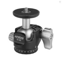 Andoer D-25 Gia công CNC Hợp kim nhôm Đầu bi đôi Đầu bi Mini Trọng lực thấp cho Manfrotto, v.v. Chân máy Monopod cho máy ảnh DSLR Canon Công suất tải tối đa