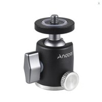 Andoer Mini Ball Head Tripod Ballhead Mount Adapter Hợp Kim Nhôm Đầu Nối Vít 1 / 4 Inch Có Đáy 1 / 4 Inch Chủ Đề 3kg Dung Tích Tải