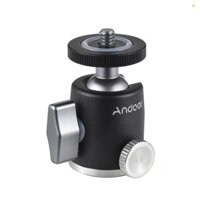 Andoer Mini Ball Head Tripod Ballhead Mount Adapter Hợp Kim Nhôm Đầu Nối Vít 1 / 4 Inch Có Đáy 1 / 4 Inch Chủ Đề 3kg Dung Tích Tải