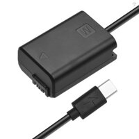 Andoer NP-FW50 Bộ chuyển đổi khớp nối USB-C có cáp nguồn lò xo USB Type-C thay thế cho Alpha A5000 A5100 A6000 A6300 A6400 A6500 A7II A7RII A7SII A7 A7S A7R RX10 II