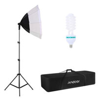 Andoer Professional Studio Photography Octagon Softbox LED Light Kit with Large Octagon Softbox * 1 + 135W LED Light Bulb 5500K * 1 + 2M Light Stand * 1 + Carry Bag * 1 for Studio Portrait Product Wedding Photo Video Live Streaming