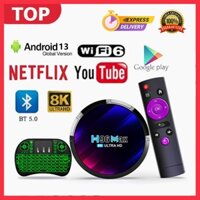 Android box H96 Max model 2023 Rockchip RK3528 8K TV box Android TV 13(ATV 13) đầu tiên RAM 4G Bộ Nhớ 32G WIFI 6