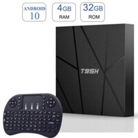 Android tivi box mới T95H android 10 có ram 4g rom 32g cài sẵn các ứng dụng giải trí miễn phí có bàn phím mini