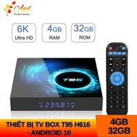 Android tivi box T95 H616 mới 4GB RAM 32GB ROM android 10 cài sẵn bộ ứng dụng giải trí miễn phí vĩnh viễn