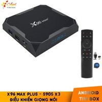 Android tivi box x96 max plus ultra có điều khiển giọng nói và cử chỉ tay người dùng 4GB RAM 32G Rom S905X4 cao cấp