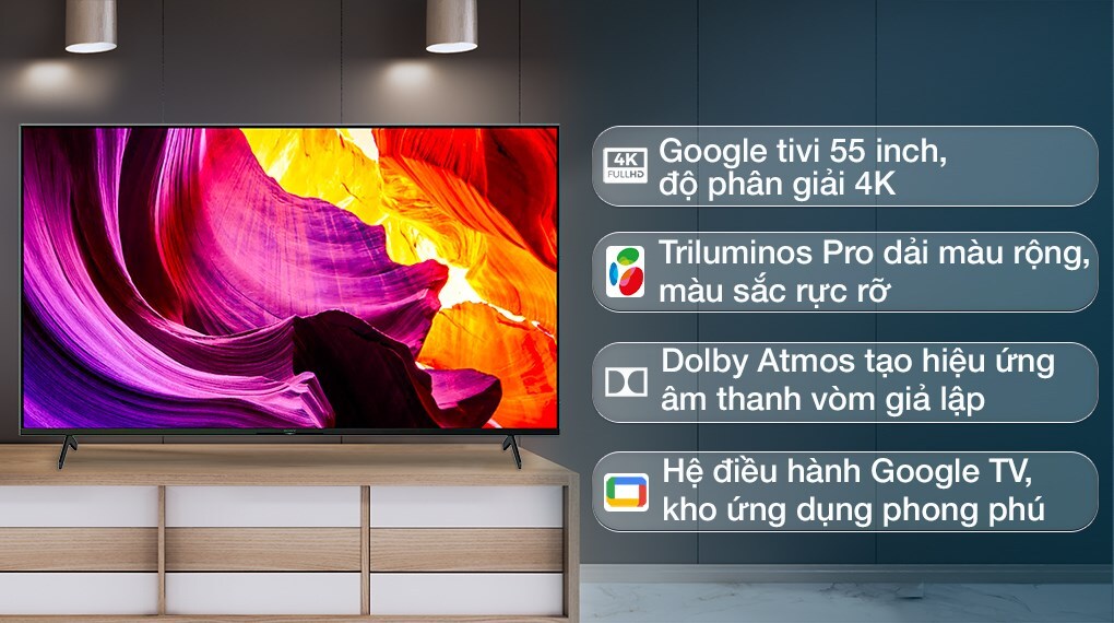 Google Tivi Sony 55 inch 4K KD-55X80K