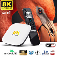 Android tv box 13.0 wifi 6 Bluetooth 5.0 thoải mái xem Youtube Netflix remote giọng nói bảo hành 12 tháng H96MAX M2