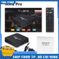 Android TV Box MXQ PRO 4K bản 8G+128GB Tiếng Việt Wifi 5G, Android tivi box,box ti vi panasonic chinh hang