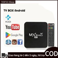 Android TV Box MXQ PRO 4K bản 16G+128GB Tiếng Việt Wifi 5G Smart Tivi Box xem truyền hình 100 kênh miễn phí, xem Youtube