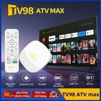 Android TV Box TV TV98 ATV max, Phiên bản 4K 16G + 256GB Wifi tiếng Anh 5G, Bluetooth 4.0, Điều khiển từ xa bằng giọng nói, Xem YouTube, v.v.100 Kênh miễn phí