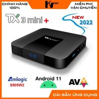 Android TV Box TX3 Mini Plus, New 2022, Amlogic S905W2, Android 11, hỗ trợ tiêu chuẩn AV1 mới nhất, Tìm kiếm giọng nói