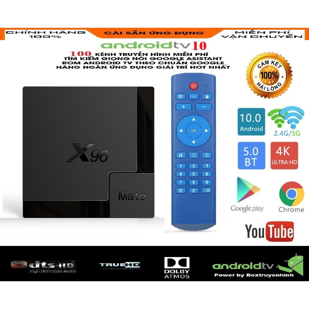 Android tv box X96 mate - Ram 4GB - Android 10 - Giá shock