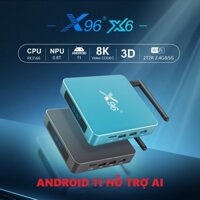 Android TV Box X96 X6, Android 11, Ram 8GB, CPU 64Bit RK3566, Wifi 2T2R 2.4/5Ghz, Bluetooth 4x