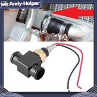 Andy-Helper Bộ công tắc nhiệt độ nước nhiệt CNC Bộ tản nhiệt bộ tản nhiệt hợp kim Aluminum cảm biến nhiệt độ cho xe máy ATV ngoài đường (màu xanh da trời màu đen) (màu đen)
