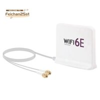 Ăng-ten WiFi 6E di động 2.4G / 5G / 6G có cáp Ăng-ten không dây trong nhà có đáy từ tính cho thẻ mạng Dễ dàng cài đặt màu trắng