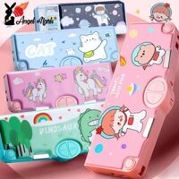 Angel mark Hộp Đựng Bút Chì Đa Năng 7 Trong 1 Bao Gồm Kéo Và Đồ Chuốt Bút Chì Dành Cho Học Sinh / Văn Phòng / Trường Học