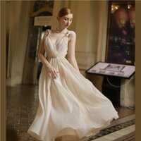 ANGELA DRESS, đầm dự tiệc sang trọng, voan tơ ECO CHAN