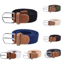 AngelCity Belt For Men Elastic Waistband Canvas Buckle Braided Mens Woven Stretch Straps