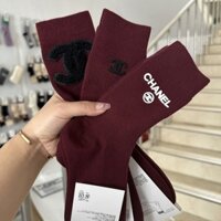 Angola Đỏ Phong Cách Chanel Nóng Dập Thư Trang Sức Tất Phù Hợp Với Tất Bán Chạy Hợp Thời Trang Thu Đông Phong Cách Mới Đôi Tất Cotton Dệt Kim❤2.26❤