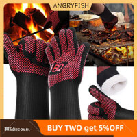 Angryfish 1 Đôi Găng Tay Nướng Bbq Nhẹ Chống Trơn Trượt 662 °Găng tay nấu ăn nhà bếp chống bỏng F chịu nhiệt