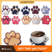 Angryfish 10 Chiếc Dễ Thương Chân Mèo Tranh Đế Lót Ly Bộ Có Giá Đỡ Cách Nhiệt Tự Làm Kim Cương Nghệ Thuật Thủ Công Cho Người Mới Bắt Đầu