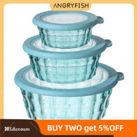 Angryfish 3 Gói Bát Salad Có Nắp, Hộp Đựng Nhựa Trong Suốt Có Thể Tái Sử Dụng Có Thể Xếp Chồng Tròn, Hộp Bảo Quản Thực Phẩm Nhà Bếp Cho Ngũ Cốc Bột Yến Mạch Thực Phẩm Trái Cây