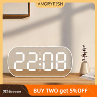 Angryfish Led Đồng Hồ Báo Thức Kỹ Thuật Số 5 Cấp Độ Sáng Có Thể Điều Chỉnh Gương Đồng Hồ Bàn Trang Trí Nhà Quà Tặng Cho Học Sinh Trẻ Em