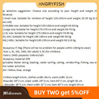 Angryfish S-3XL Áo phao cứu sinh dành cho người lớn Áo bơi thuyền buồm + Còi xanh S