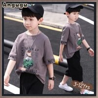 Angugu Set 2023 Áo Thun + Quần short Thời Trang Mùa Hè Chất Lượng Cao Cho Bé Trai 3-12 Tuổi