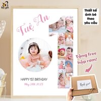 ẢNH CHO BÉ - Khung ảnh thiết kế ảnh thôi nôi cho bé, Khung ảnh cho bé 1 tuổi làm quà tặng ý nghĩa