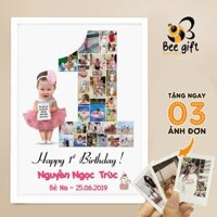 ẢNH CHO BÉ - Khung ảnh thiết kế ảnh theo số tuổi 1-9 cho bé, Khung ảnh cho bé làm quà tặng ý nghĩa