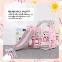 [Ảnh Chụp Thật] Cầu Trượt Xích Đu Cầu Trượt Cho Bé Hello Kitty Dễ Thương Giúp Bé Vận Động Vui Chơi 2 Màu Xanh, Hồng