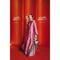 (ẢNH CHỤP THẬT, HOẢ TỐC) Áo Dài Lụa Tơ Tằm Hoạ Tiết Cao Cấp