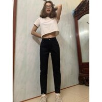 (Ảnh Chụp thật không chỉnh sửa) Quần Jeans Nữ Baggy đen chất co giãn cực đẹp