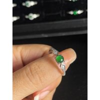 [ANH HUYỀN GEMS] Nhẫn Bạc S925, viên chủ ph.ỉ th.úy màu lục đơn to