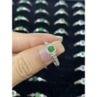 [ANH HUYỀN GEMS] Nhẫn Bạc S925, viên chủ ph.ỉ th.úy màu lục tròn xích (Cái)