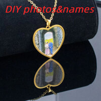 Ảnh Riêng Tùy Chỉnh DIY Hip Hop Thép Không Gỉ Hình Mặt Dây Chuyền Sáng Tạo Tình Yêu Khung Ảnh Có Thể Khắc Vòng Cổ