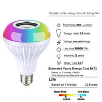 ánh sáng Bóng loa Bluetooth Đèn LED Đèn LED Âm nhạc thông minh Chơi với bộ điều khiển từ xa