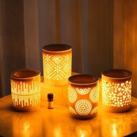 Ánh Sáng Điều Chỉnh Nhiệt Độ Tinh Dầu Gốm Điện Đèn Xông Tinh Dầu Máy Khắc Rỗng Xuất Khẩu Xuyên Biên Giới Ngoại Thương Am
