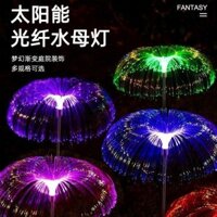 Ánh sáng mặt trời đầy màu sắc đổi màu đèn sứa sợi quang sân vườn không khí trang trí đèn LED khu biệt thự cắm đèn cỏ XU5T
