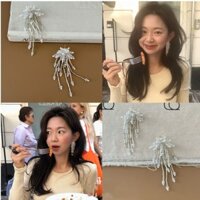 Ánh Sáng Mới Sang Trọng Pháo Hoa Ba Chiều Handmade Đính Hạt Bông Tai Nữ Retro Handmade Dệt Hạt Tua Rua Bông Tai Trang Trí