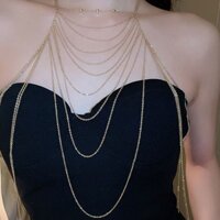 Ánh Sáng Sang Trọng Áo Len Dây Xích Phụ Kiện Ngực Dây Xích 2.17 Niche Tua Rua Phóng Đại Cô Gái Nóng Vòng Cổ Nữ Hoàng Gia Em Gái Cơ Thể Dây Xích
