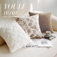 Ánh Sáng Sang Trọng Ném Gối 45x45 30x50 Màu Nâu Kem Phong Cách Gối Bao Da Chất Lượng Cao Phòng Khách Sofa Gối Đệm