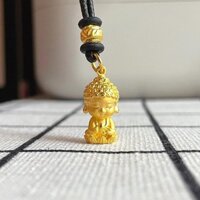 Ánh Sáng Sang Trọng Phật Cho Bé Mặt Dây Chuyền Cát Vàng Sen Ghế Phật Nhỏ Trẻ Em Vòng Cổ Giả Màu Vàng Phật Xương Đòn Dây Xích Phụ Kiện20250325