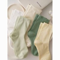Ánh Sáng Xanh Kem Tất Nữ Nhật Bản Dễ Thương Màu Trơn Nữ Giữa Ống Cotton Nguyên Chất Tất Xuân Hè Thu Rời Miệng Confinement Tất20250327