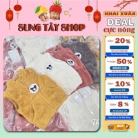 (Ảnh thật 100%) Áo khoác lông cừu, áo khoác gile cho bé siêu nhẹ mềm mịn ấm áp cho bé 9-25kg