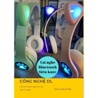 (Ảnh Thật 100%) Tai Nghe Nhạc LED Chụp Tai Bluetooth CATEAR VZV-23M TAI MÈO Headphone Úp Tai Không Dây